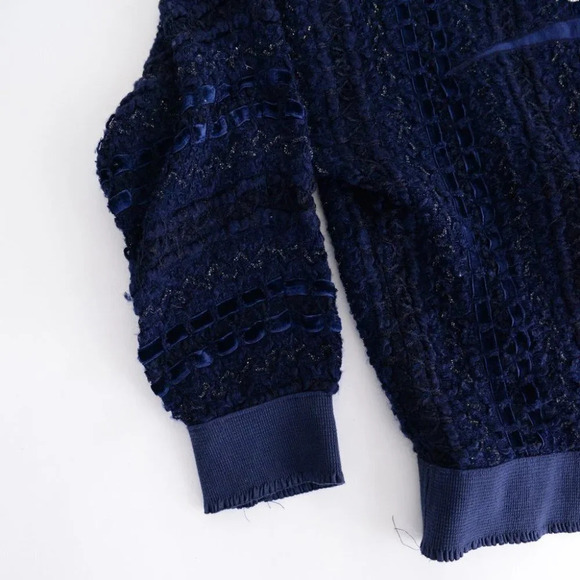 Vintage Season  Fashion Navy Knit Crewneck Sweater Size 13 - Picture 9 of 14